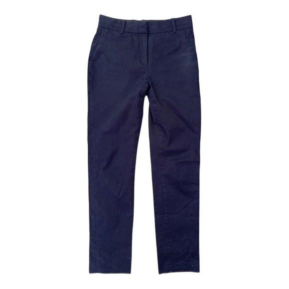 Longchamp High Rise Cotton Chino Pant in Navy Blue - Picture 3 of 10